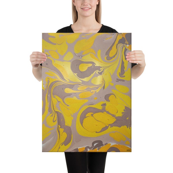 Canvas Lavender & Yellow Marbling 18x24