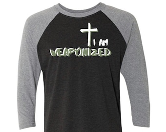 Unisex Raglan Baseball Tee- I Am Weaponized