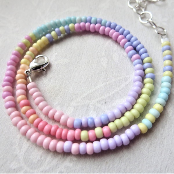 Pastel Bead Necklace Etsy