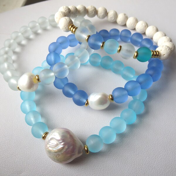 Sea Glass Pearl Etsy