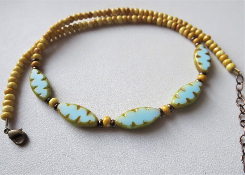 Blue Sky and Sandy Beach Beaded Necklace