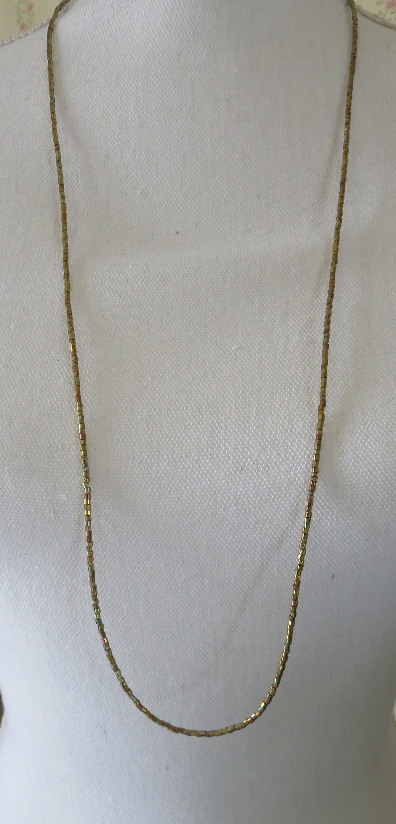 Tiny Metallic Bronze Gold Hematite Seed Bead Necklace Wrap - Etsy