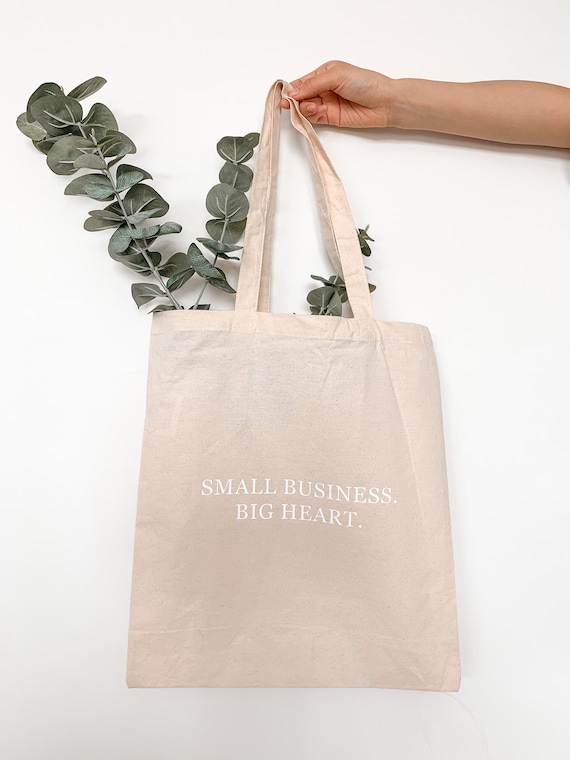 Heart. Canvas Tote Bag Small Business 