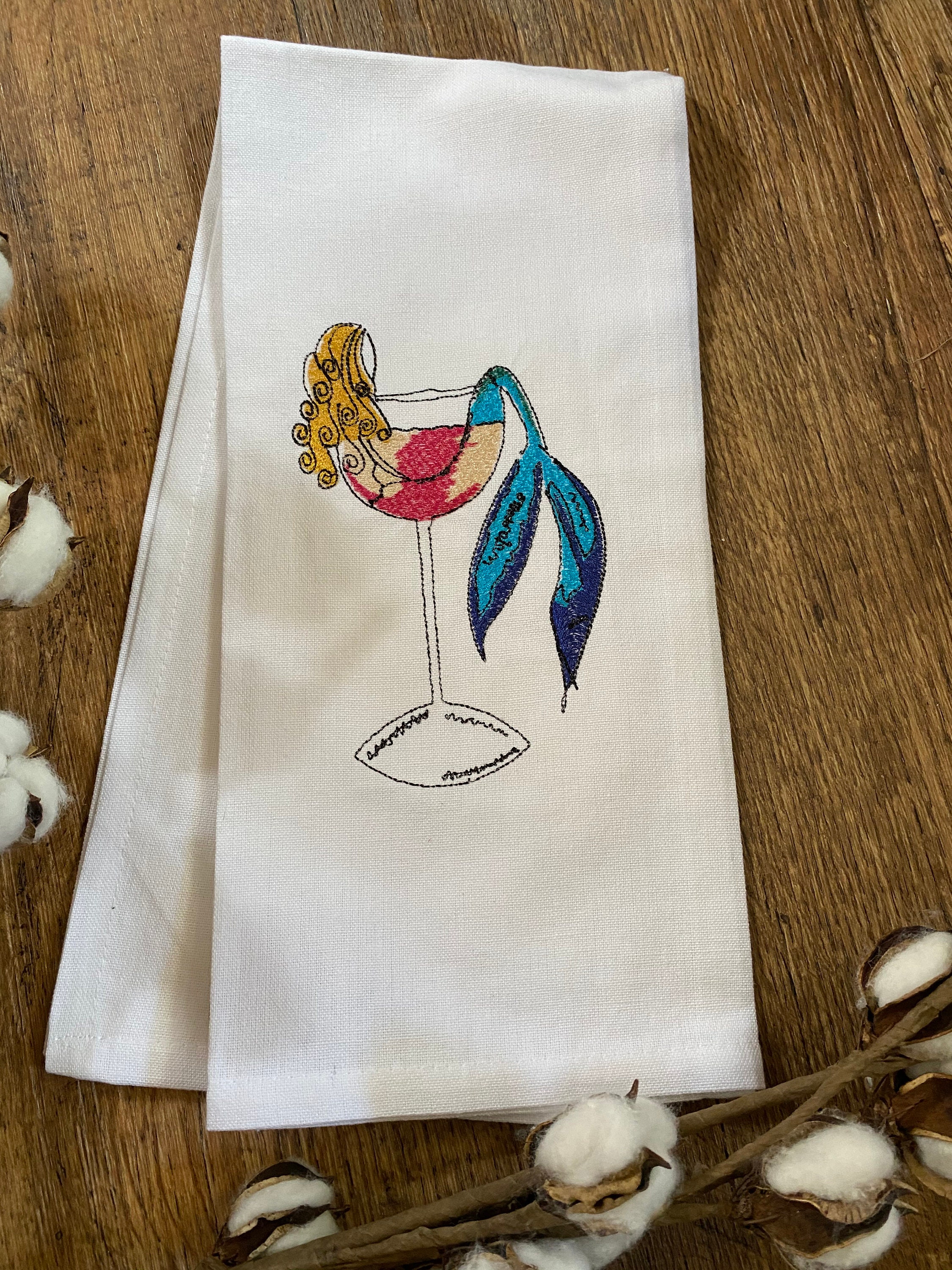Wish I Was A Mermaid, Mermaid Dish / Kitchen Towel, Under the Sea Towel