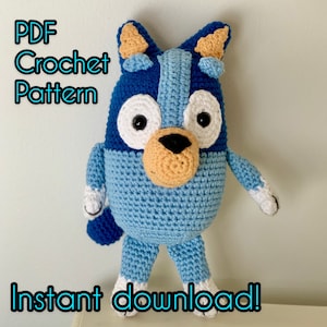 Blue heeler crochet pattern - bluey crochet pattern