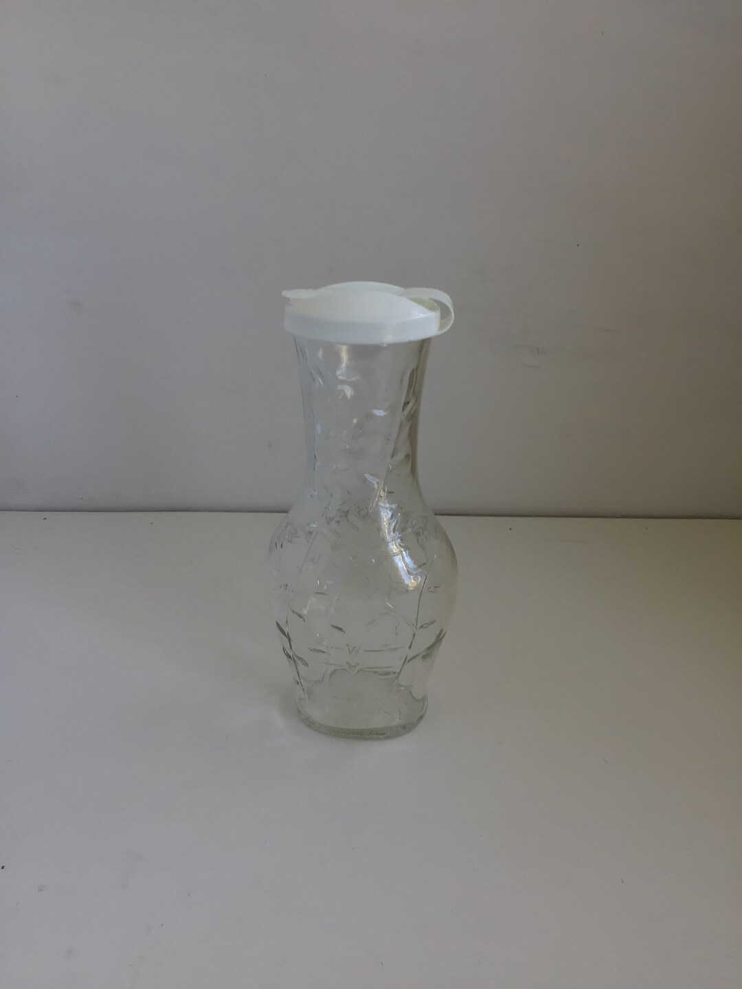 Vintage Good Seasons Clear Glass Cruet With White Lid Etsy UK