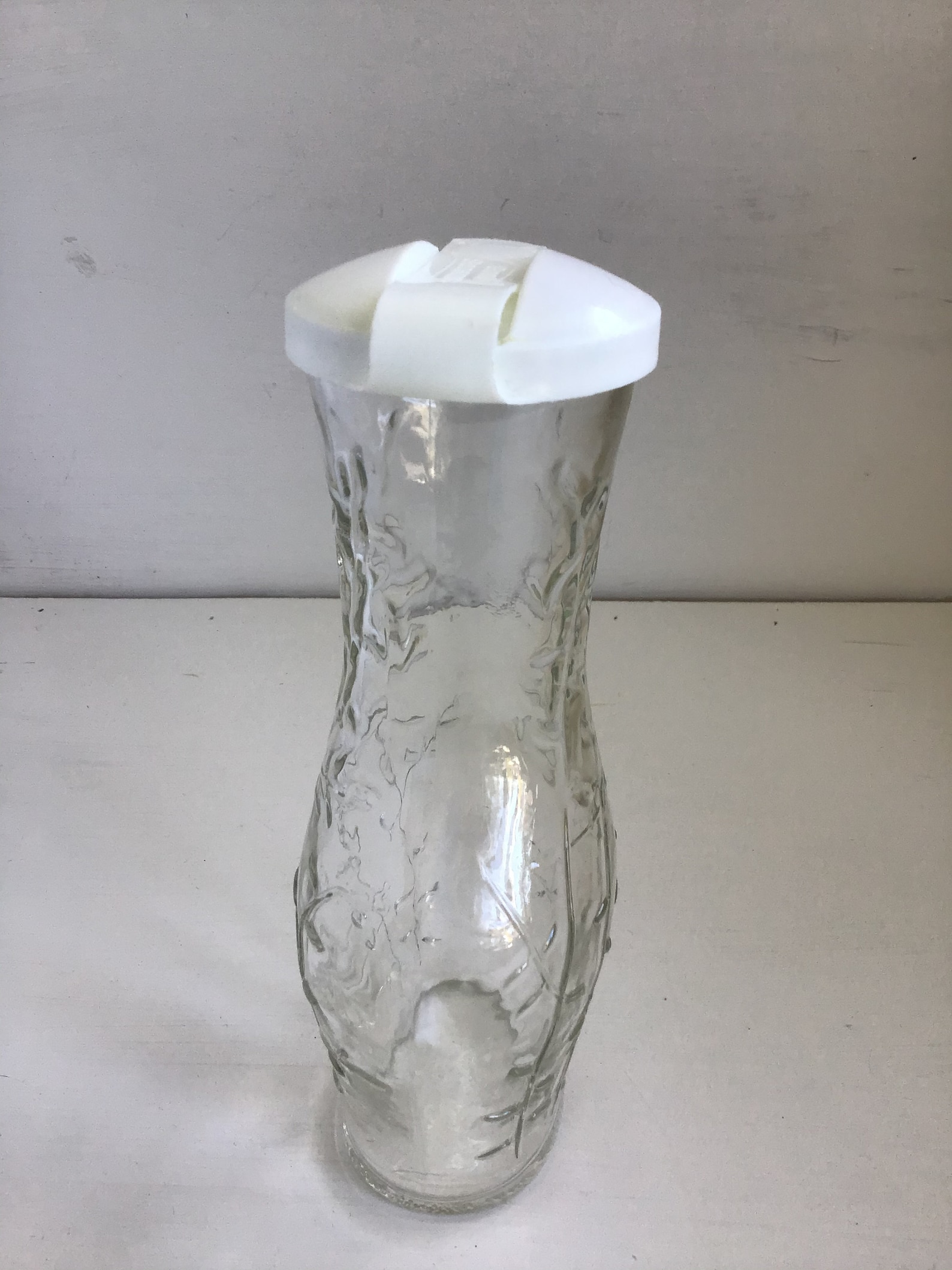 Vintage Good Seasons Clear Glass Cruet With White Lid Etsy