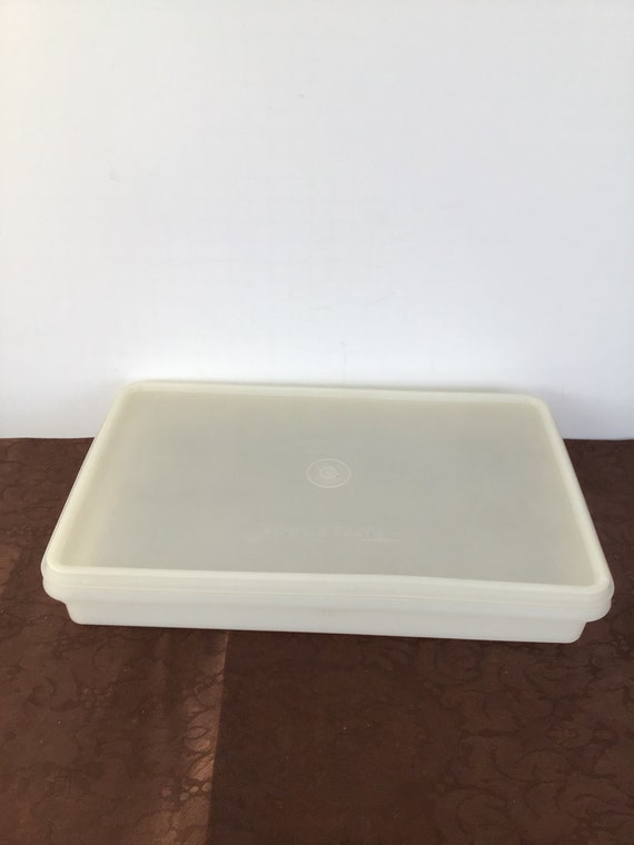 Vintage TUPPERWARE Sheer White Bacon Keeper 794 With 795 Lid 