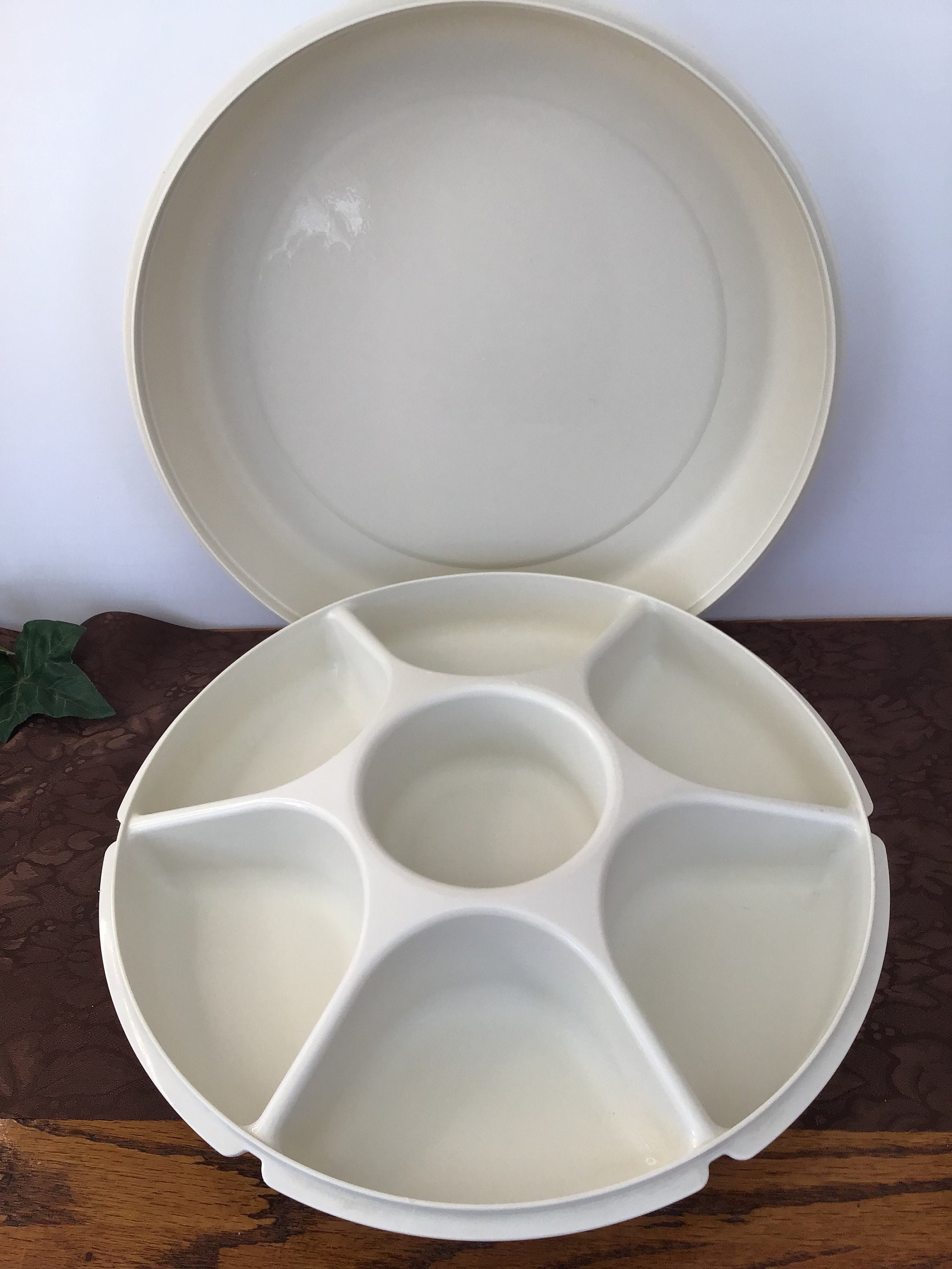 Vintage Tupperware Preludio Serving Tray w/ Dividers & Salad/Punch Bowl