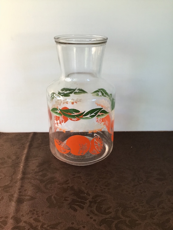 Vintage Orange Juice Carafe Pitcher and Glasses by Anchor Hocking - Bunting  Online Auctions