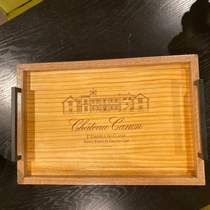Wine Crate Panel Tray - Weathered Oak