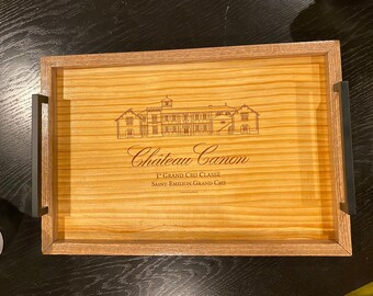 Wine Crate Panel Tray - Weathered Oak