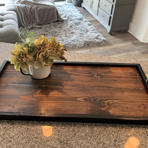 Large wooden serving tray for hot sale ottoman