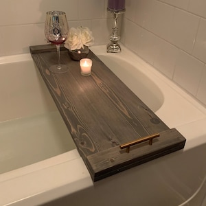 Bathtub Caddy  Wood Bath Tray – Peg and Awl