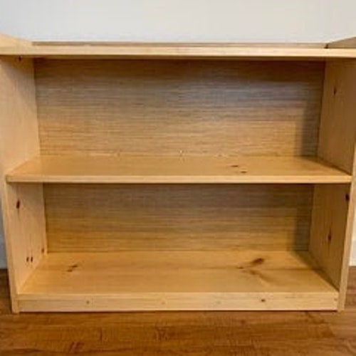 Simple Rectangle Bookcase Solid Wood Bookshelf Raw Etsy