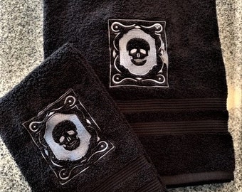 ELLEGARDEN　skull bath towel VODRM Goth Skull Beach Towel 32x52in Microfiber Quick Dry