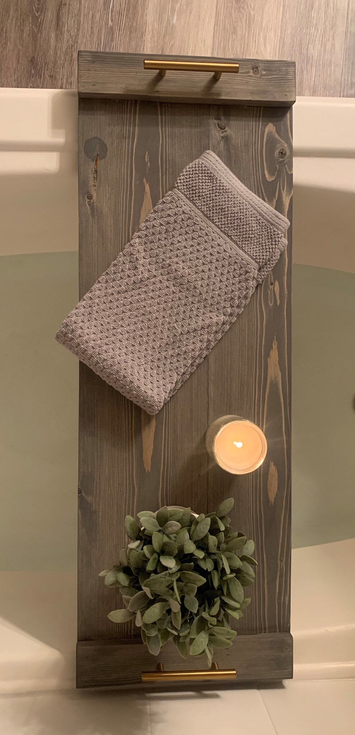 Rustic Bathtub Tray Customizable - Etsy