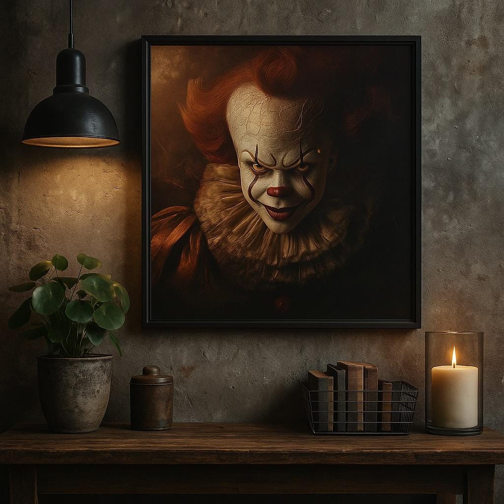 Pennywise Clown Wall Art | IT Horror Movie Printable | Gothic