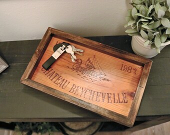 Wine Crate Panel Valet Tray - Serving