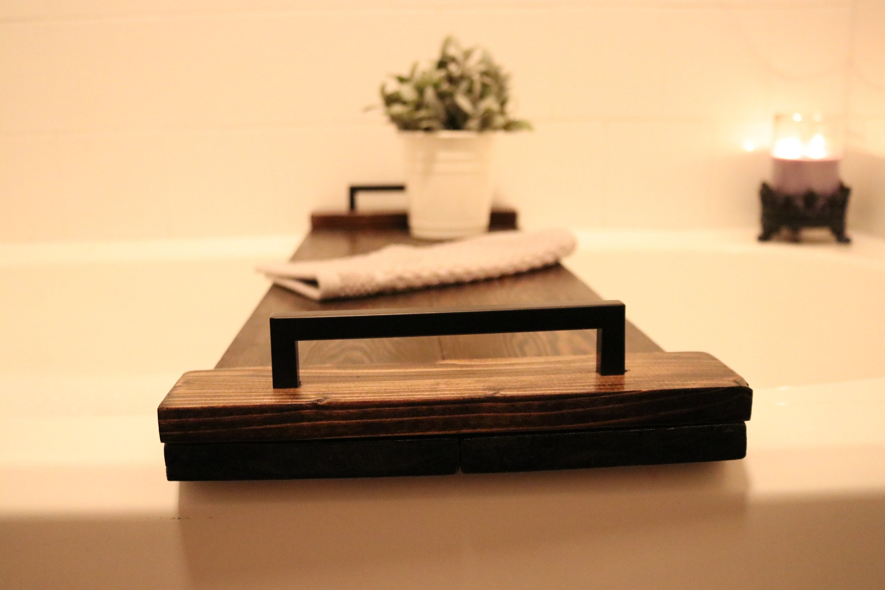 Bathtub Caddy  Wood Bath Tray – Peg and Awl