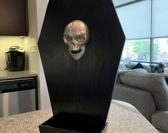 Skull bottle Opener Cap Catcher, Gothic, Bar Accessory