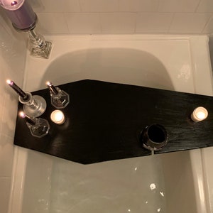 Coffin Shaped Bath Tray with Wine Notch