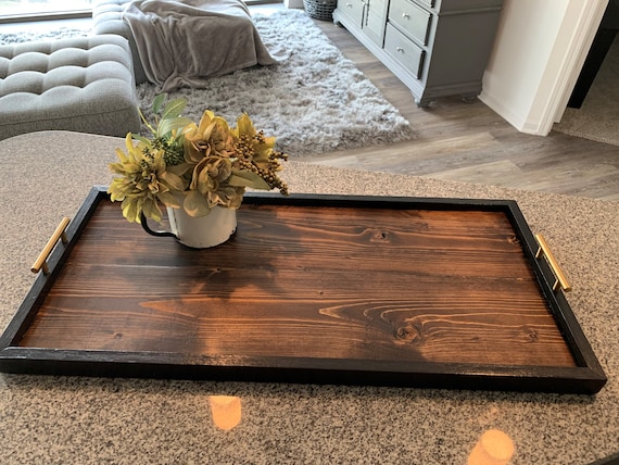 Rustic Serving Tray Ottoman Tray Etsy
