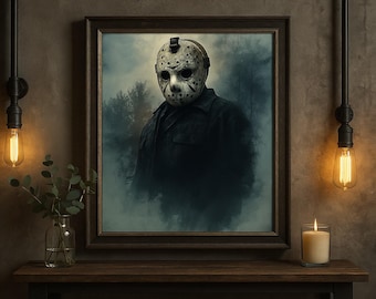 Jason Voorhees Horror Print: Freitag der 13te Halloween Dekor (Digitaler Download)