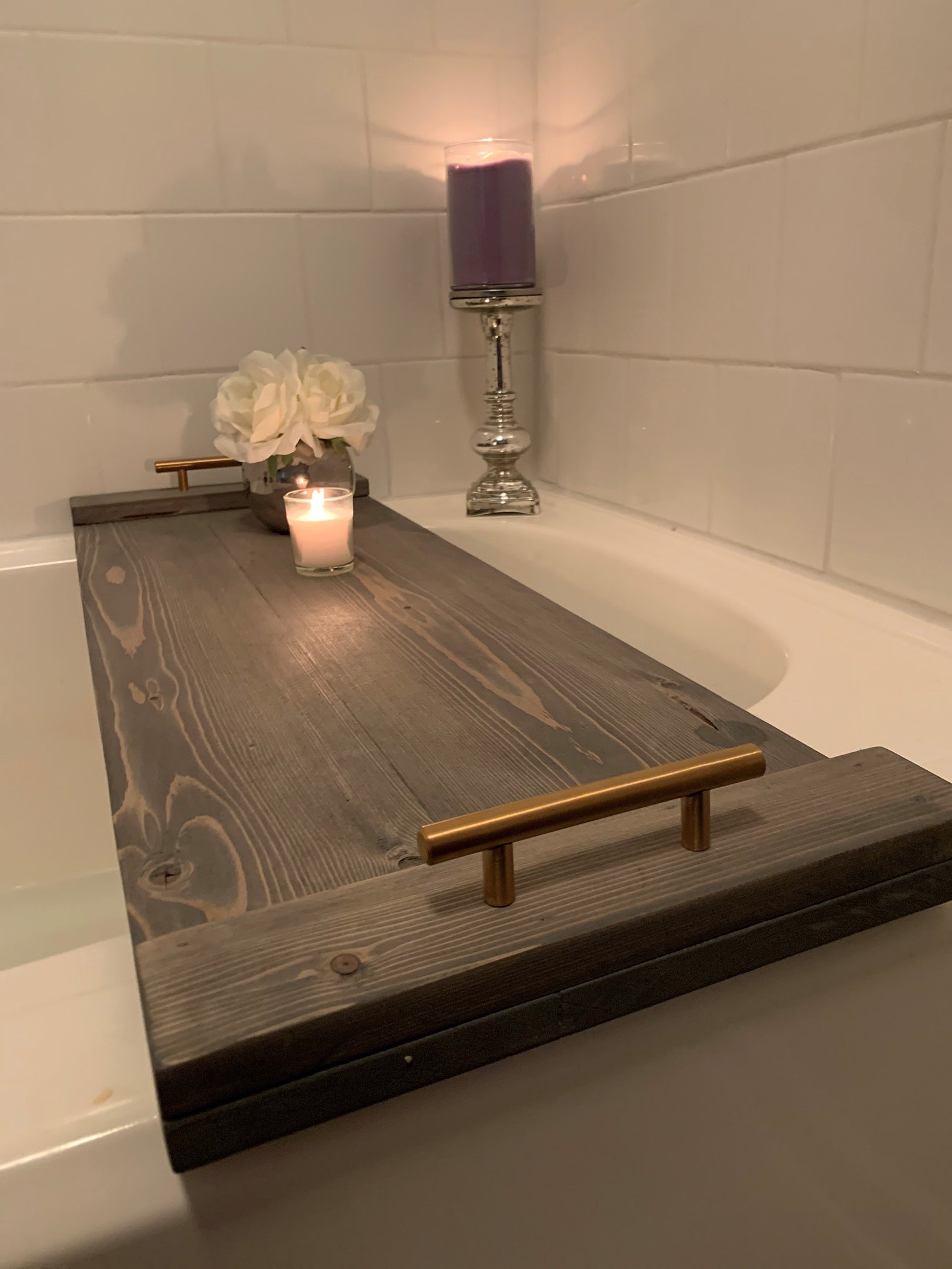 Rustic Bathtub Tray Customizable - Etsy