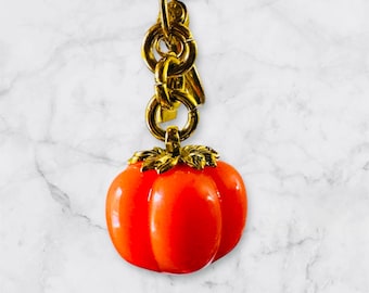 Pumpkin Purse Charm Keychain|Fall Bag Accessory|Autumn Aesthetic Keyring|Halloween Gift for Her|Cute Pumpkin Keychain for Purses