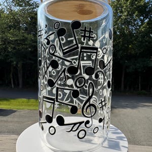 UV DTF Glass Tumbler with Bamboo Lid & Straw: Iced Coffee Cup