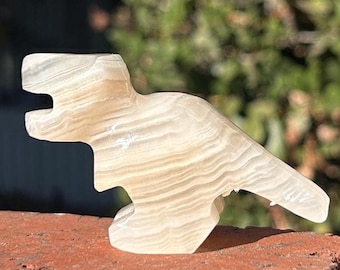 Mini Hand-Carved Onyx Dinosaur from Mexico