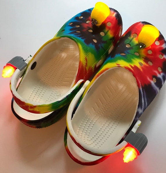 Light hotsell rainbow crocs