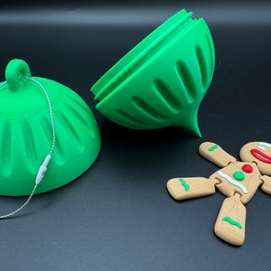 Weihnachtsschmuck Behälter mit Flexi Lebkuchenmann| 3D Gedruckt | Versteckte Überraschung