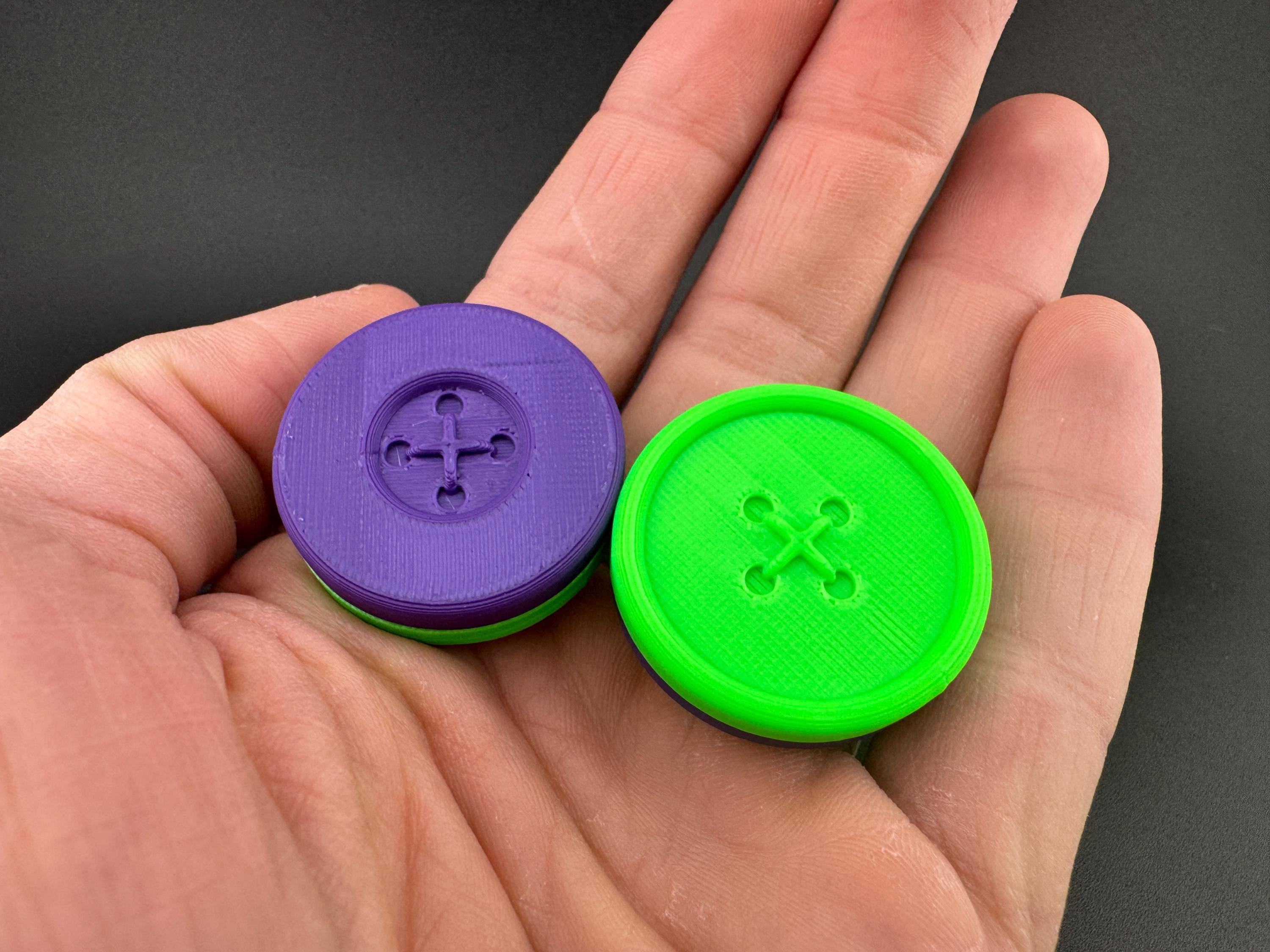 Two Button Fidget Slider | Button-Inspired Desk Toy | Weird Pocket Slider | Custom Color Button Fidget product image