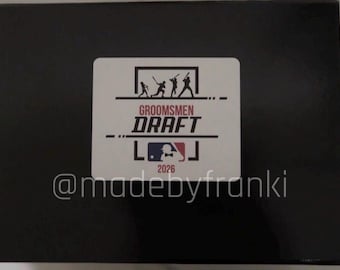 Personalized Groomsmen Gift Box Label ONLY, Groomsmen Gifts, Custom Best Man Gift Box, Baseball Proposal Groomsmen Proposal Box