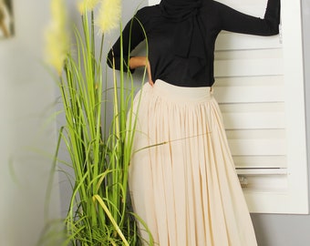Chiffon Skirt in Beige