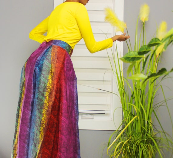 High waisted yellow pleated maxi outlet skirt