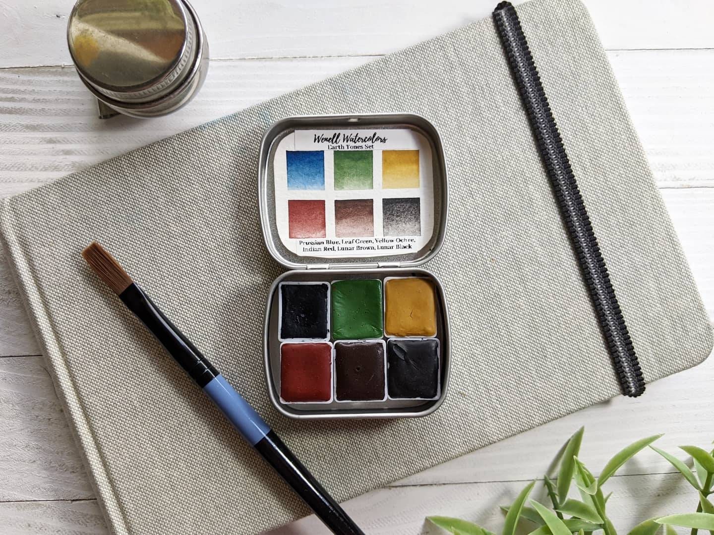 Earth Tones Watercolor Set Handmade Watercolor Palette Etsy