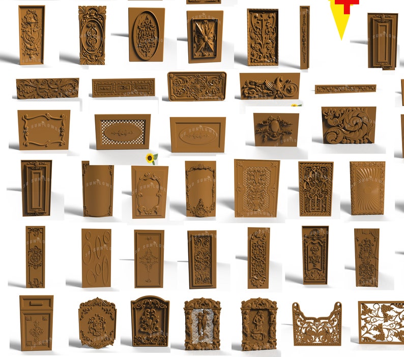 Doors 120pcs 3D STL Models for CNC Router wooden Etsy