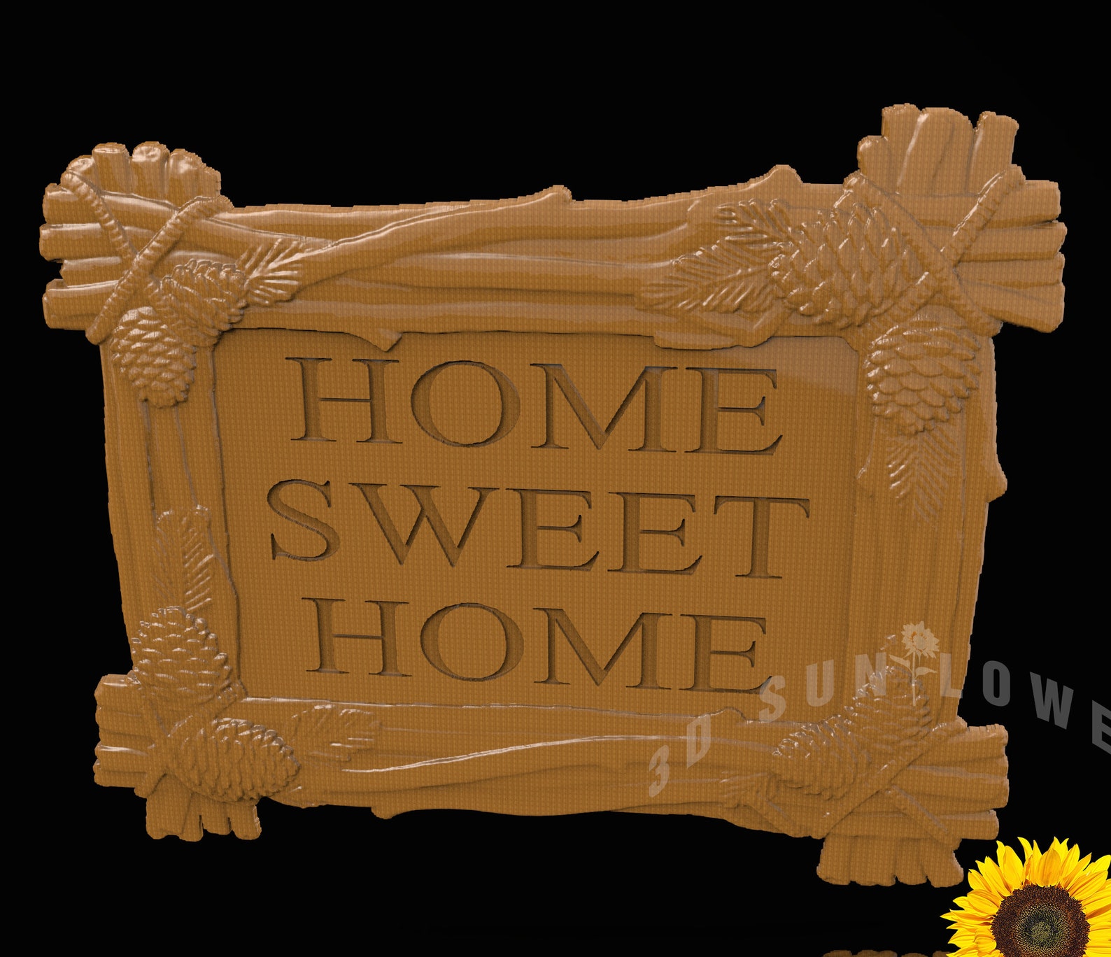 3D Sign for Home Sweet Home wall decor 3D stl Model for cnc Etsy