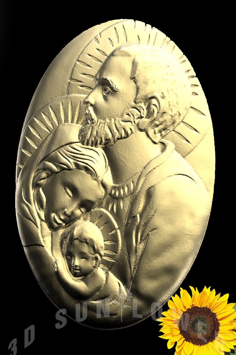 Holy Family Christmas Baby Jesus 3D STL Model for CNC