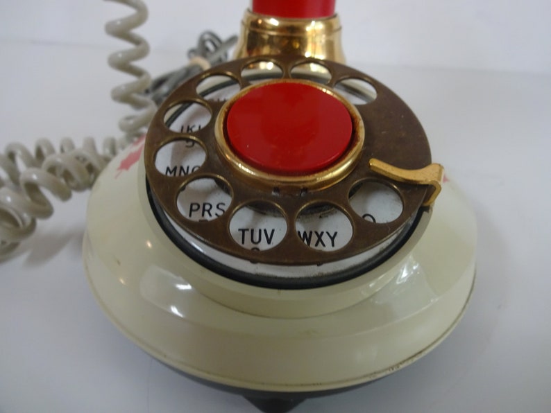 Rare Vintage 1973 Candlestick Rotary Phone Canadian Flag 70s Etsy