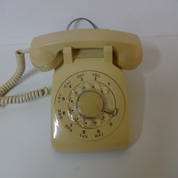 Vintage 1970s Rotary phone Northern Telecom Beige rotary phone