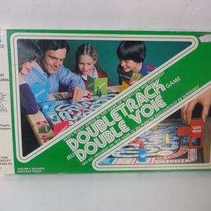 Vintage 1981 Double Track board game by Milton Bradley Jeu double voie