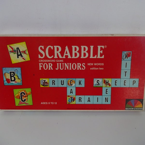 Vintage 1964 Scrabble for juniors Crossword game by Selchow & Righter