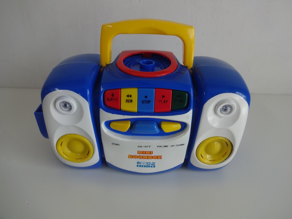 Vintage 90s Mini Boombox toy by Kids Station Radio cassette Etsy
