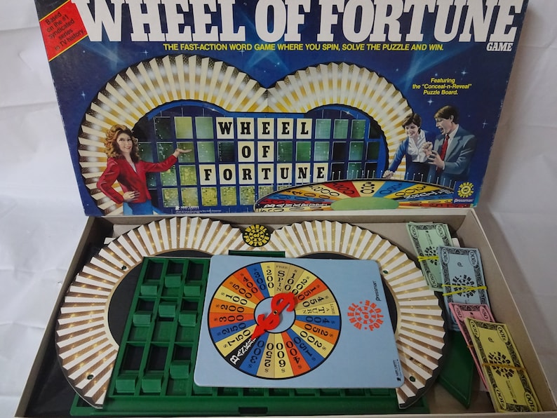 Vintage 1985 Wheel of Fortune Game Complete 80s Game Based on Number 1