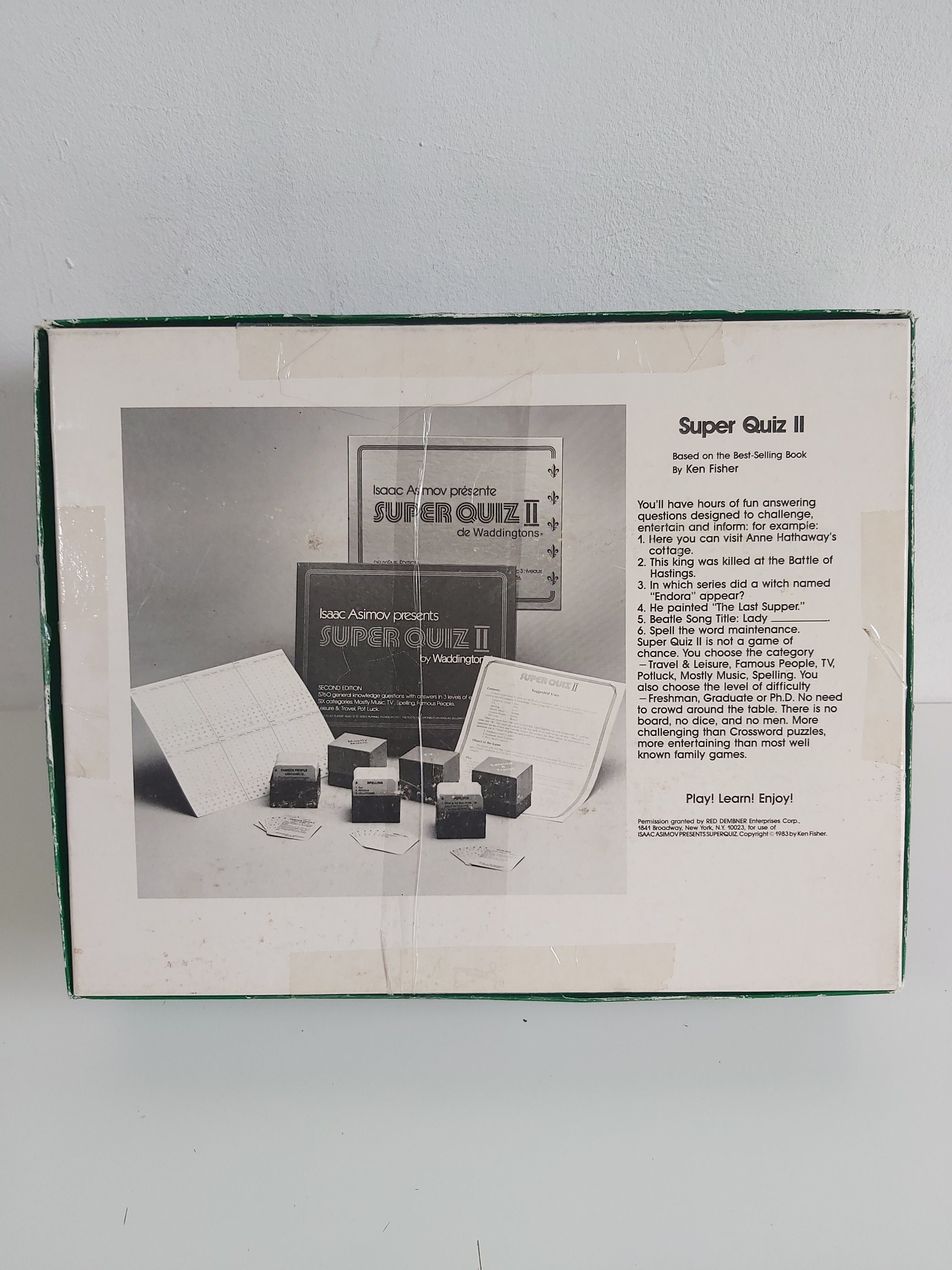 Vintage 1983 Super Quiz 2, Isaac Asimov, by Waddingtons Etsy