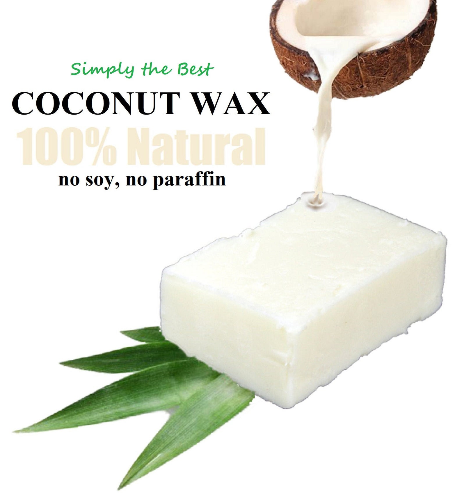 All Natural Coconut Wax Block 1 lb Candle Making Wax Etsy